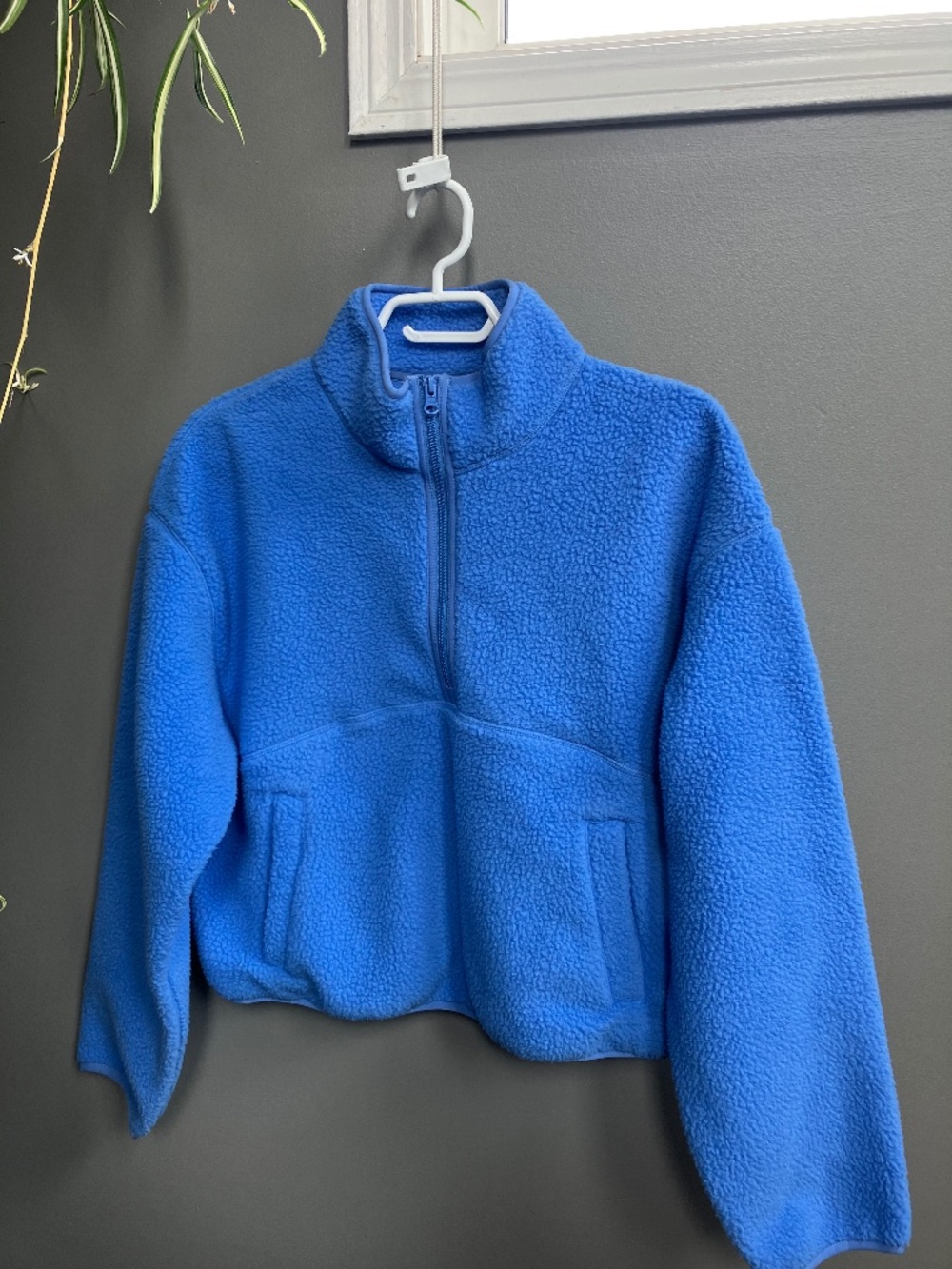 Blue Teddy Fleece Pullover – Cozy Quarter Zip